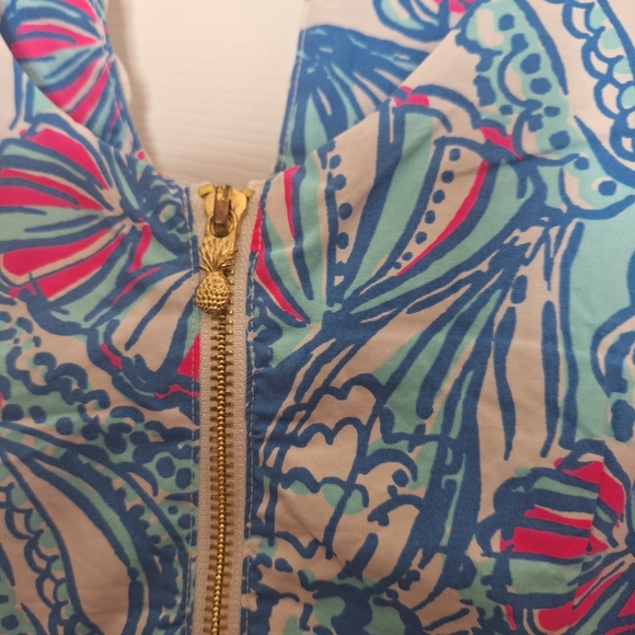 Lilly Pulitzer Target My Fans Blue Pink Print Dress size 8 - Picture 6 of 9